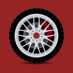 Obraz premium Sports car rim. car tyre collection isolated graphic design for modern transportation car.