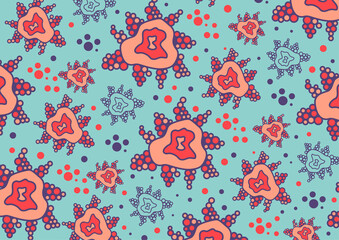 Naklejka premium vector color background bacteria viruses abstraction
