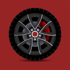 Obraz premium Sports car rim. car tyre collection isolated graphic design for modern transportation car.