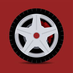 Obraz premium Sports car rim. car tyre collection isolated graphic design for modern transportation car.