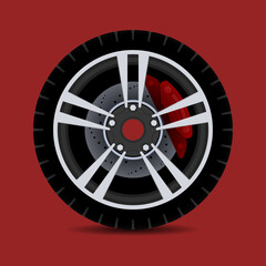 Obraz premium Sports car rim. car tyre collection isolated graphic design for modern transportation car.
