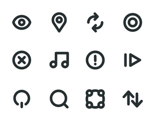 set of basic minimal icons 
