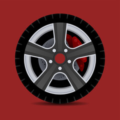 Obraz premium Sports car rim. car tyre collection isolated graphic design for modern transportation car.