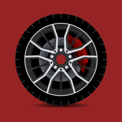 Obraz premium Sports car rim. car tyre collection isolated graphic design for modern transportation car.