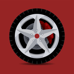 Obraz premium Sports car rim. car tyre collection isolated graphic design for modern transportation car.