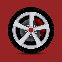 Obraz premium Sports car rim. car tyre collection isolated graphic design for modern transportation car.