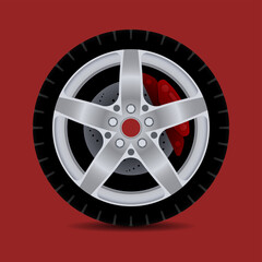 Obraz premium Sports car rim. car tyre collection isolated graphic design for modern transportation car.