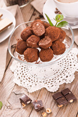 Fototapeta na wymiar Chocolate truffles. 