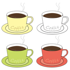 コーヒーカップ, コーヒー, カップ, コップ, リラックス, ティーカップ, カフェ, 暖かい, マーク, ポイント, シンプル, ブレイクタイム, cafe, 喫茶店, 癒し, コーヒーブレイク, イラスト, 食器, 香り, モーニング, ドリンク, 飲み物, カラフル