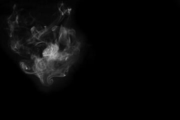 White smoke isolated on black background. smoke stock image © Alena