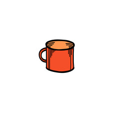 Vector image of a metal mug. Travel mug. 