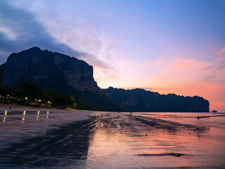 Ao Nang beach at sunset