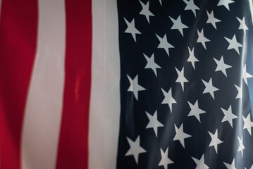 American flag close-up, star-spangled banner,