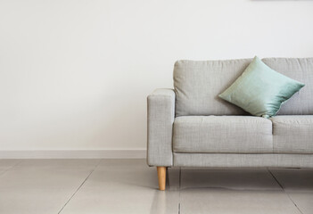 Interior of room with modern sofa