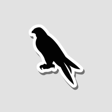 Falcon sticker icon isolated on gray background