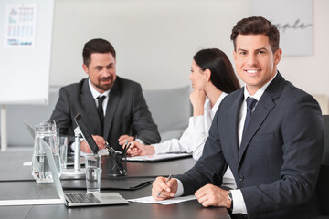 Businessman during meeting in office