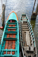 old wooden boat at traditional port, Ko kret Thailand