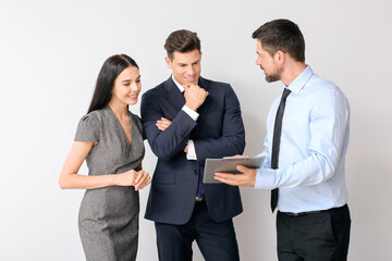 Group of business people on light background