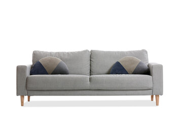 Modern sofa on white background