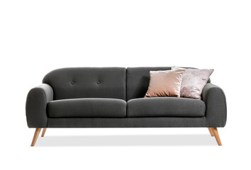 Modern sofa on white background