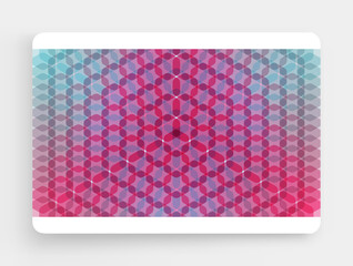 Abstract geometrical background. Seamless pattern of 3d cubes and hexagons. 3d vector illustration.
