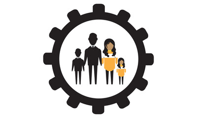 Family safe and security  icon vector graphic
