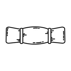 Sleeping pad flat line icon. Sleeping bag roll camping or hiking element vector stock isolated image on white background. Glyph pictogram for web, mobile, infographics