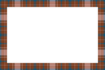 Vintage frame vector. Scottish border pattern retro style. Tartan plaid ornament.