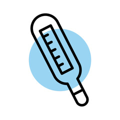 medical thermometer tool line style icon