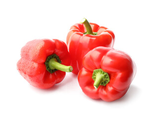 Red bell pepper on white background