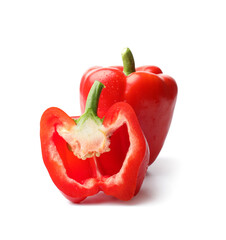 Red bell pepper on white background