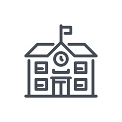 School and University Building line icon. Government Building vector outline sign.