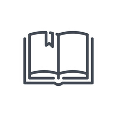 Book with Bookmark line icon. Open Book vector outline sign.
