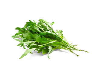 Fresh arugula on white background