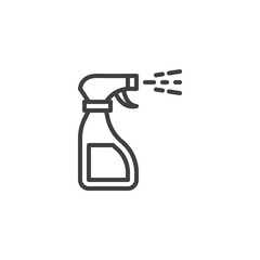 Antibacterial spray line icon. Disinfectant bottle linear style sign for mobile concept and web design. Sanitizer dispenser outline vector icon. Symbol, logo illustration. Vector graphics