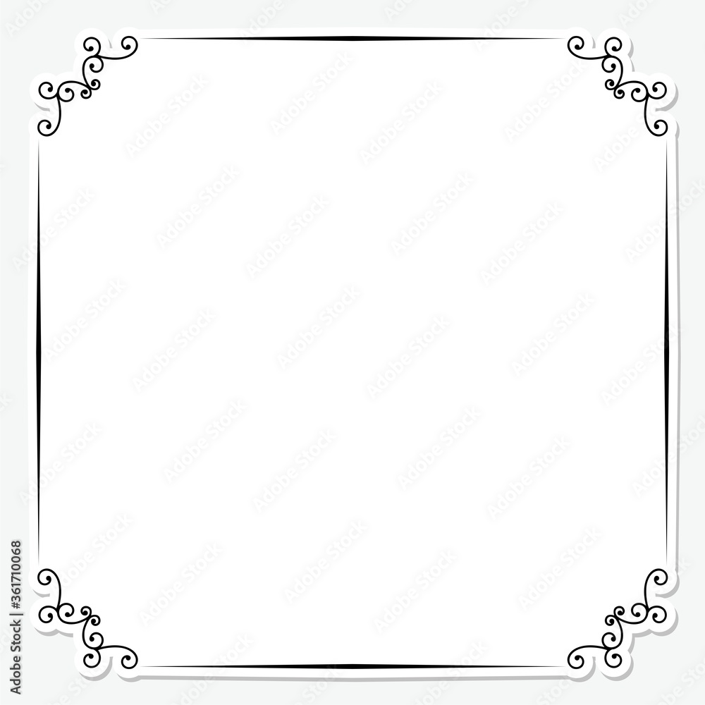 Poster frame decoration border frame isolated on gray background