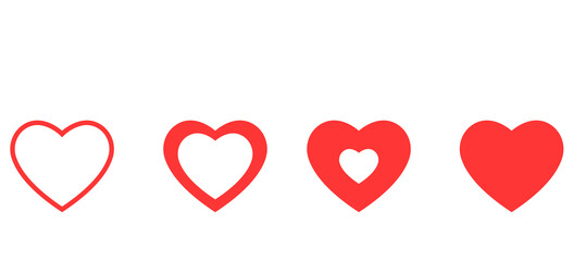 Collection of heart illustrations, Love symbol icon set