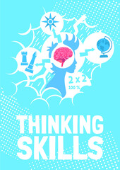 Thinking skills poster flat vector template