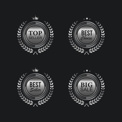 set of quality badges and labels