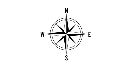 Compass set on white background.