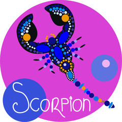 Vector illustration of the zodiac sign Scorpio.