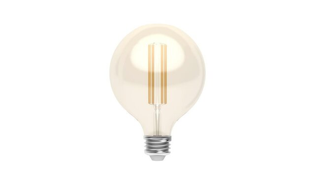 Decorative LED bulb with warm white color temperature on white background