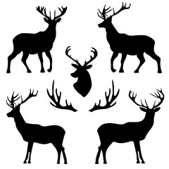 Naklejka premium background with patterns of deer and horns