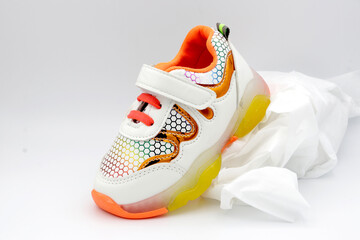 Pair of small Boys shoes isolated on a white background, Shoe on a white background