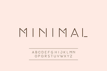 Luxury thin minimal typeface design vector template. Elegant line alphabets