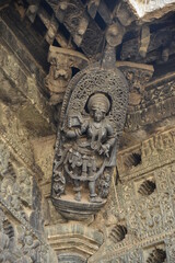 Sculptures and friezes on the walls of The Chennakeshava Temple or Vijayanarayana Temple of Belur, is a 12th-century Hindu temple in the Hassan district of Karnataka state, India. 
