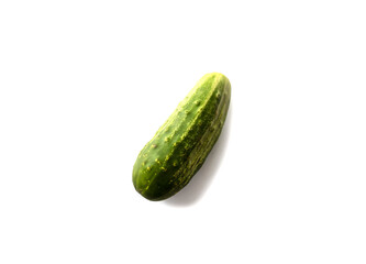 Isolated on white background close-up cucumber