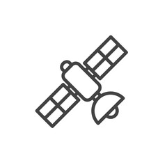 Satellite outline icon. Vector illustration.