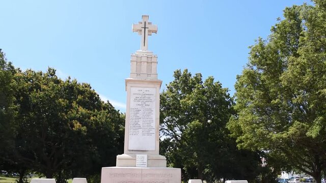 Littlehampton, West Sussex, UK, July 01, 2020. World War 1 memorial for the soldiers who gave their lives, lest we forget.