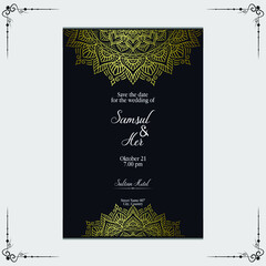 Mandala template with elegant, classic elements. Great for invitation, flyer, menu, brochure, background Premium Vector